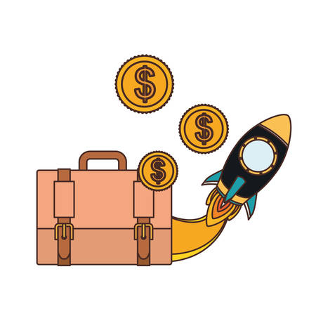 set of icons with space rocket vector illustration designのイラスト素材