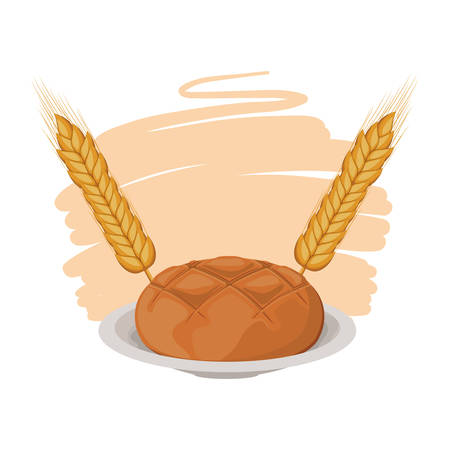 fresh and delicious bagel bread vector illustration designのイラスト素材