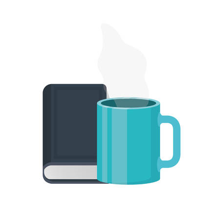 cup of coffee with book isolated icon vector illustration designのイラスト素材