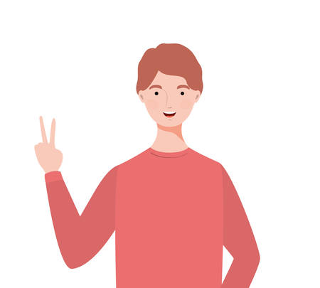 young man on white background vector illustration designのイラスト素材