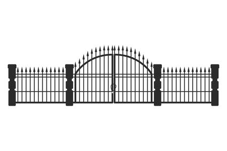 iron railings on white background vector illustration designのイラスト素材