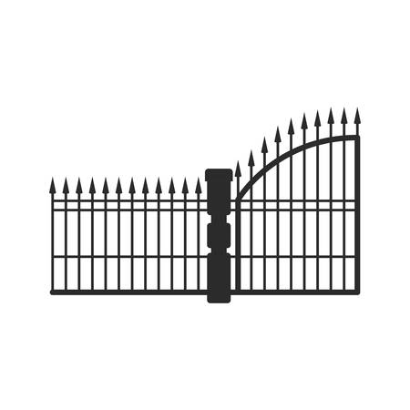 iron railings on white background vector illustration designのイラスト素材