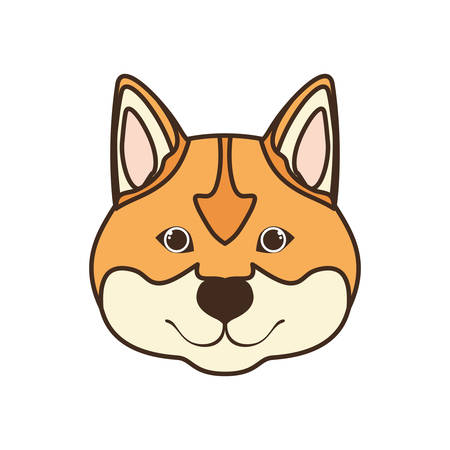 head of cute akita inu dog on white background vector illustration designのイラスト素材