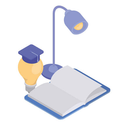 book of school open with white background vector illustration designのイラスト素材