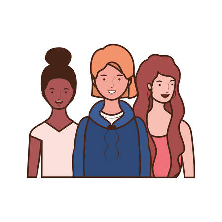 young women on white background vector illustration designのイラスト素材