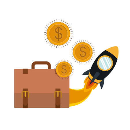 set of icons with space rocket vector illustration designのイラスト素材