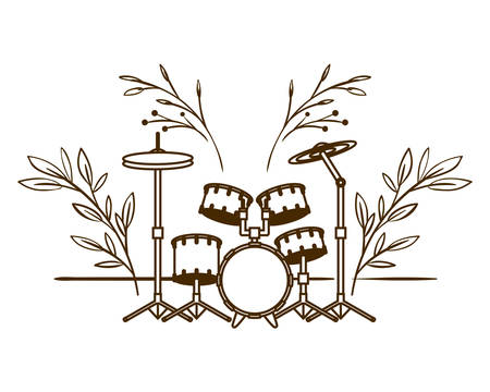 drum kit musical instrument on white background vector illustration designのイラスト素材