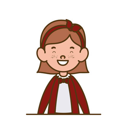 student girl smiling on white background vector illustration designのイラスト素材
