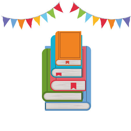 Books and banner pennant design, Education literature read library school university and learning theme Vector illustrationのイラスト素材
