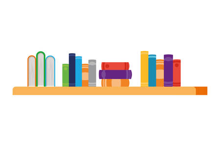 shelving with books in white background vector illustration desingのイラスト素材