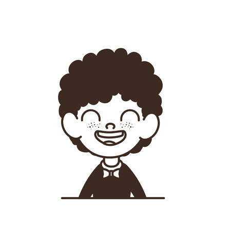 silhouette of student boy smiling on white background vector illustration designのイラスト素材