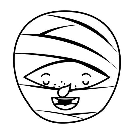 cute little boy head with mummy costume vector illustration designのイラスト素材