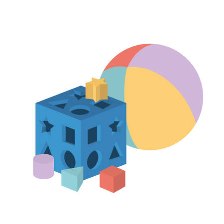 Baby toy design, Childhood infant birth decoration present little and small theme Vector illustrationのイラスト素材