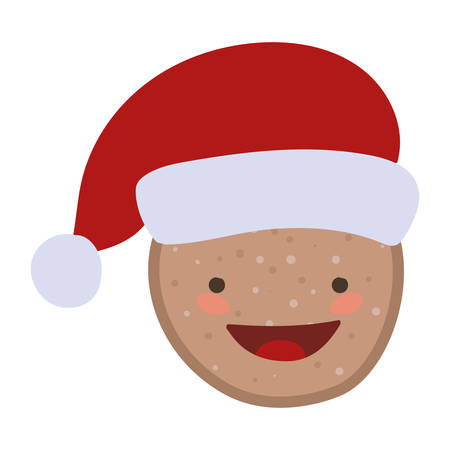 merry christmas card with sweet ginger cookie vector illustration designのイラスト素材
