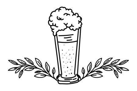 beer glass with wreath crown oktoberfest celebration vector illustration designのイラスト素材