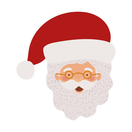 merry christmas santa claus head character vector illustration designのイラスト素材