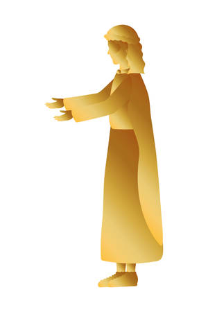 golden saint joseph manger character vector illustration designのイラスト素材