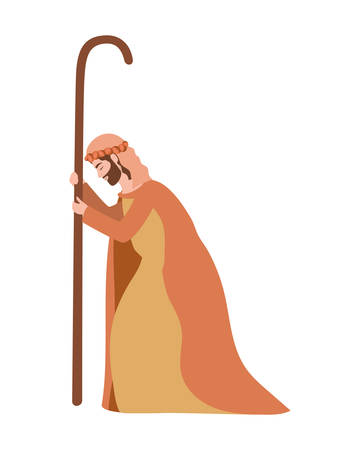 saint joseph manger character icon vector illustration designのイラスト素材