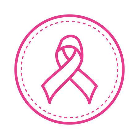 breast cancer campaign ribbon in circular frame vector illustration designのイラスト素材