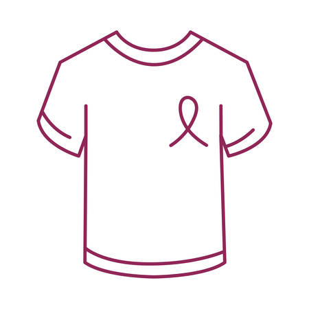 shirt with ribbon breast cancer campaign vector illustration designのイラスト素材