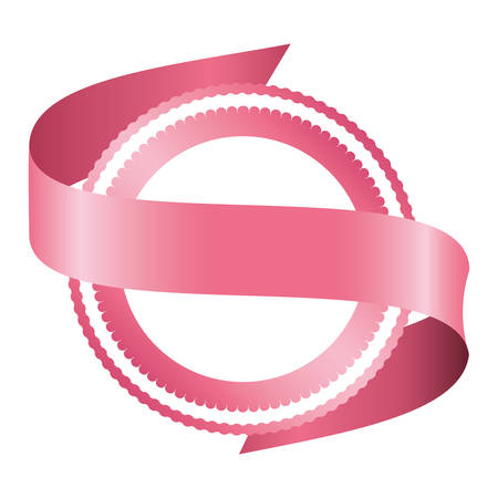 breast cancer campaign ribbon with seal vector illustration designのイラスト素材