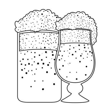 beer jar and glass oktoberfest celebration icon vector illustration designのイラスト素材