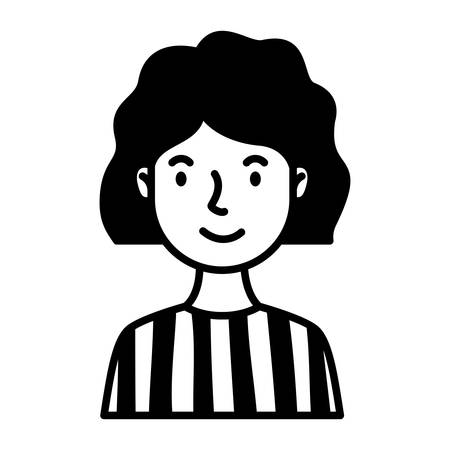woman avatar character line style vector illustration designのイラスト素材