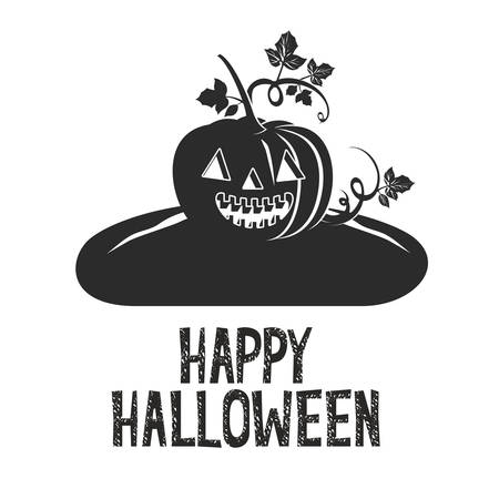 halloween pumpkin with face scene vector illustration designのイラスト素材