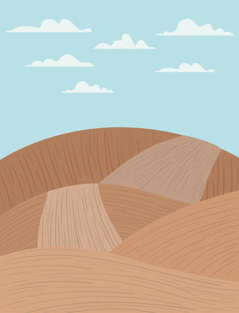 autumn landscape with way seasonal scene illustration designのイラスト素材