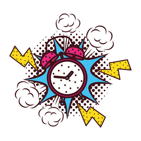 alarm clock pop art style vector illustration designのイラスト素材