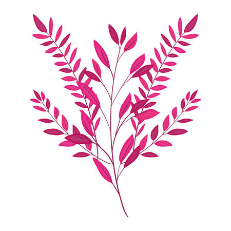 branch with leafs pink decorative icon vector illustration designのイラスト素材