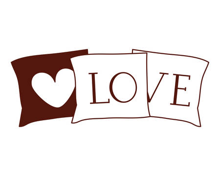 pillows with love word icon vector illustration designのイラスト素材