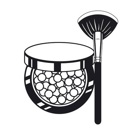 applicator make up thick brush and blush vector illustration designのイラスト素材