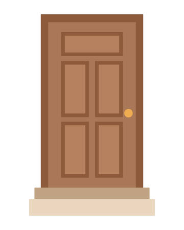 beauty house door wooden icon vector illustration designのイラスト素材