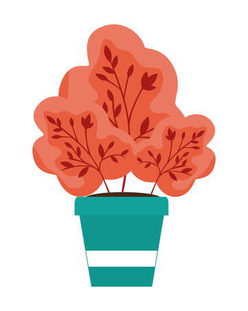 autumn plant in ceramic pot seasonal icon vector illustration designのイラスト素材
