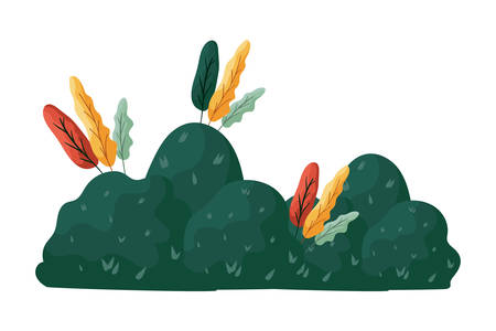 autumn bush plant seasonal icon vector illustration designのイラスト素材