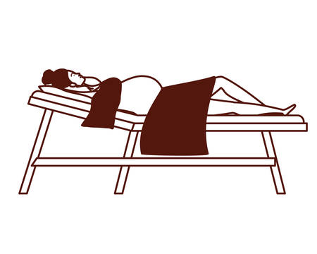 pregnancy woman in stretcher hospital scene vector illustration designのイラスト素材