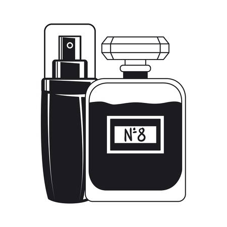 splash and fragance bottles make up icon vector illustration designのイラスト素材