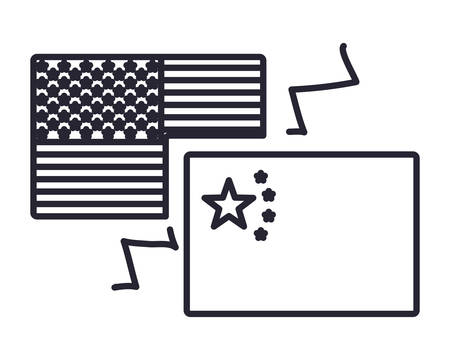 commercial war between china and usa design, Money finance commerce market payment invest and buy theme Vector illustrationのイラスト素材