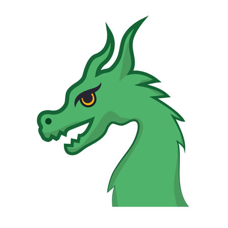 Dragon cartoon design, Chinese asian fantasy animal monster and culture theme Vector illustrationのイラスト素材