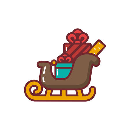 Santas sled design, Merry christmas season decoration card invitation celebration and holiday theme Vector illustrationのイラスト素材