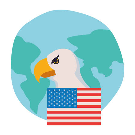usa flag and eagle design, United states of america independence day nation and country theme Vector illustrationのイラスト素材