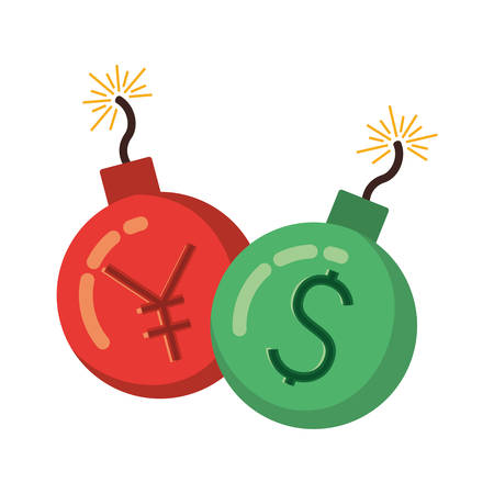 commercial war between china and usa design, Money finance commerce market payment invest and buy theme Vector illustrationのイラスト素材