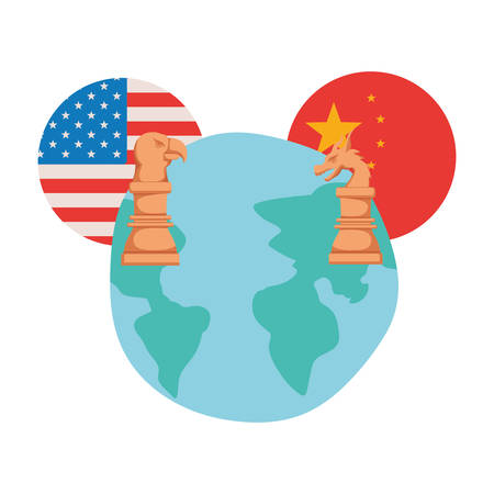 commercial war between china and usa design, Money finance commerce market payment invest and buy theme Vector illustrationのイラスト素材