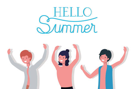 Boys with swimwear design, man summer male beach vacation and travel theme Vector illustrationのイラスト素材