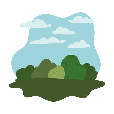 Shrubs design, Park nature outdoor beautiful season spring and summer theme Vector illustrationのイラスト素材