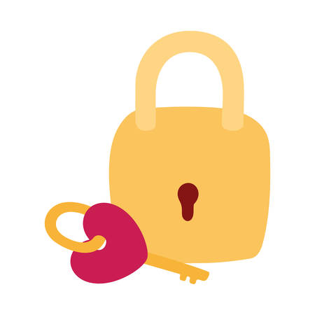 Heart key with padlock design, Love passion romantic health wedding romance and decoration theme Vector illustrationのイラスト素材