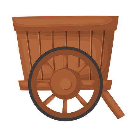 Wood cart design, Commerce market store retail paying and buying theme Vector illustrationのイラスト素材