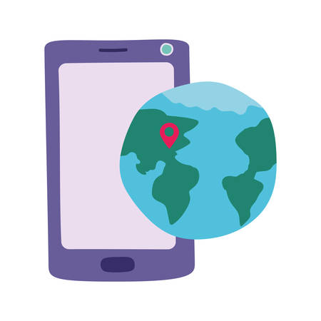 Smartphone icon design, Digital technology communication social media internet web and cellular theme Vector illustrationのイラスト素材
