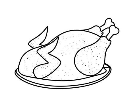 chicken icon design, Eat food restaurant menu dinner lunch cooking and meal theme Vector illustrationのイラスト素材